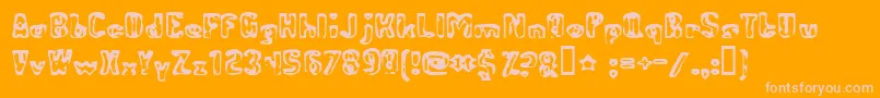 AbandonedBitplane-Schriftart – Rosa Schriften auf orangefarbenem Hintergrund