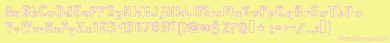 AbandonedBitplane Font – Pink Fonts on Yellow Background