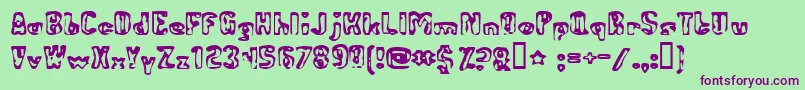 AbandonedBitplane Font – Purple Fonts on Green Background