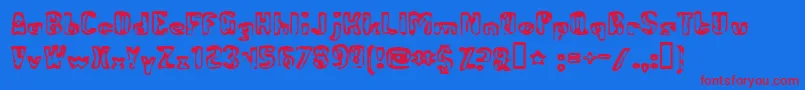 AbandonedBitplaneフォントについての詳細 フォントAbandonedBitplane – 赤い文字の青い背景
