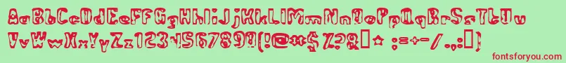 AbandonedBitplane Font – Red Fonts on Green Background