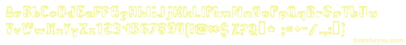 AbandonedBitplane Font – Yellow Fonts on White Background