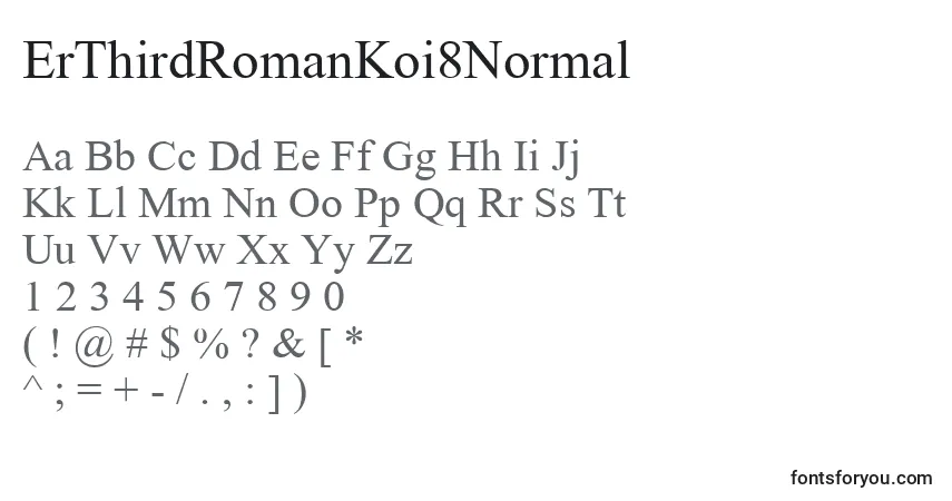 Schriftart ErThirdRomanKoi8Normal – Alphabet, Zahlen, spezielle Symbole