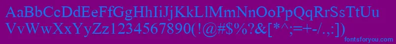 Fonte ErThirdRomanKoi8Normal – fontes azuis em um fundo violeta