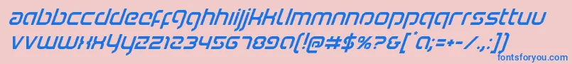 Youngerbloodsuperital Font – Blue Fonts on Pink Background