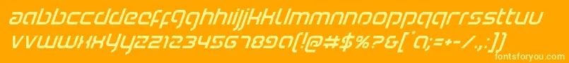 Youngerbloodsuperital Font – Yellow Fonts on Orange Background