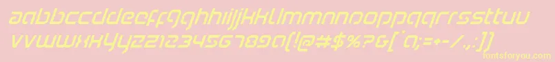 Youngerbloodsuperital Font – Yellow Fonts on Pink Background