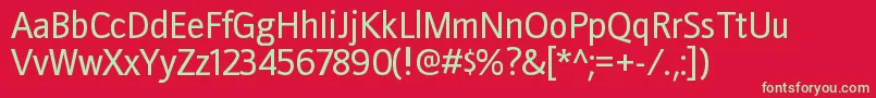 DoradanirgRegular Font – Green Fonts on Red Background