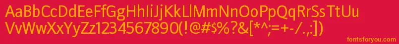 DoradanirgRegular Font – Orange Fonts on Red Background