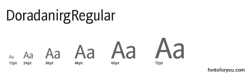 Размеры шрифта DoradanirgRegular