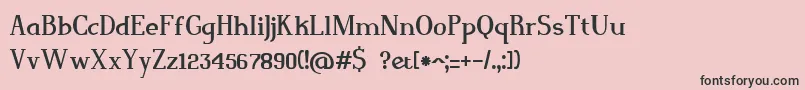 フォントMagnusjockey – ピンクの背景に黒い文字