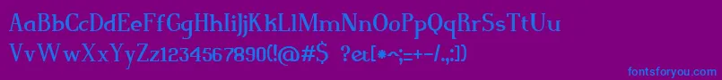 フォントMagnusjockey – 紫色の背景に青い文字