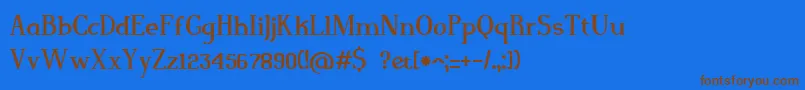 Magnusjockey Font – Brown Fonts on Blue Background