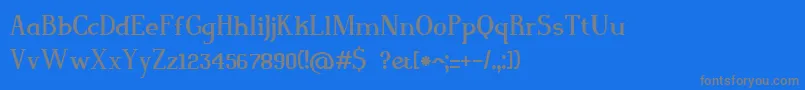 Magnusjockey-fontti – harmaat kirjasimet sinisellä taustalla