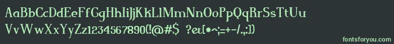 Fonte Magnusjockey – fontes verdes em um fundo preto