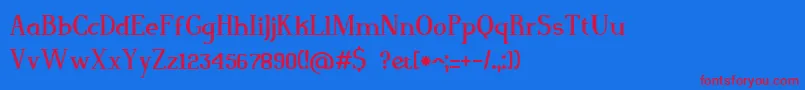 Magnusjockey Font – Red Fonts on Blue Background