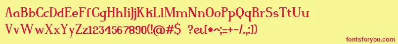 Magnusjockey Font – Red Fonts on Yellow Background