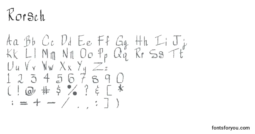 Rorsch-fontti – aakkoset, numerot, erikoismerkit