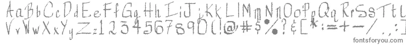 Rorsch-fontti – harmaat kirjasimet valkoisella taustalla