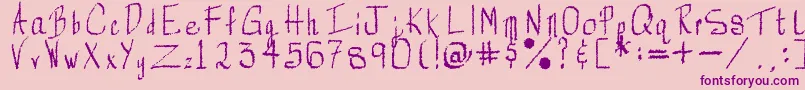 Rorsch-Schriftart – Violette Schriften auf rosa Hintergrund