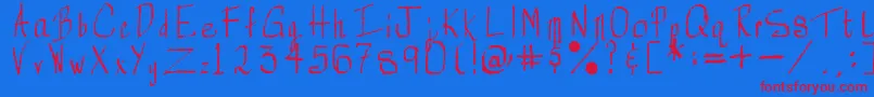 Rorsch Font – Red Fonts on Blue Background