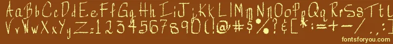 Rorsch-fontti – keltaiset fontit ruskealla taustalla