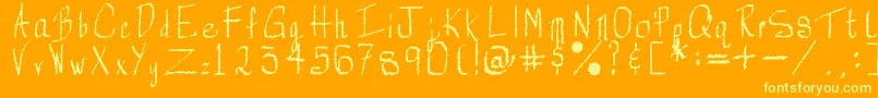 Rorsch Font – Yellow Fonts on Orange Background