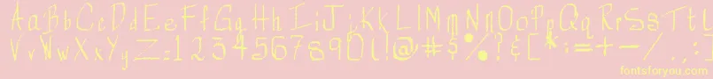 Rorsch Font – Yellow Fonts on Pink Background