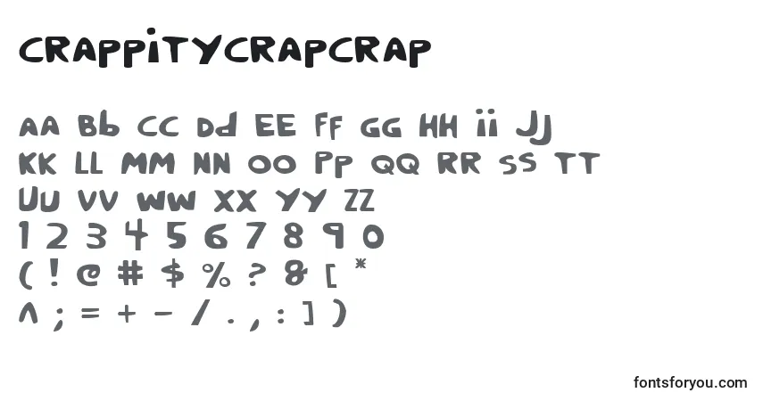 Czcionka CrappityCrapCrap – alfabet, cyfry, specjalne znaki