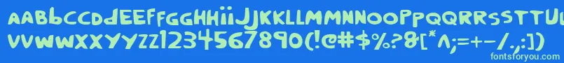 CrappityCrapCrap Font – Green Fonts on Blue Background