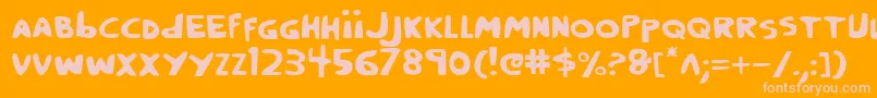 CrappityCrapCrap-fontti – vaaleanpunaiset fontit oranssilla taustalla