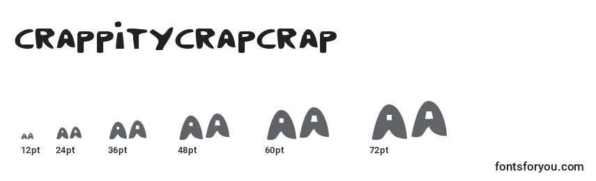 CrappityCrapCrap-fontin koot