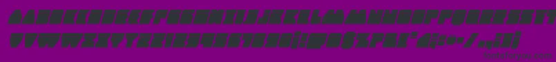 Contourofdutylaserital-Schriftart – Schwarze Schriften auf violettem Hintergrund