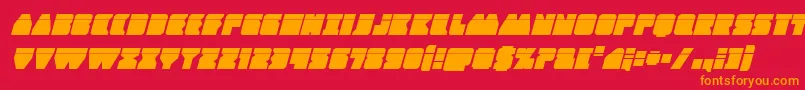 Contourofdutylaserital Font – Orange Fonts on Red Background