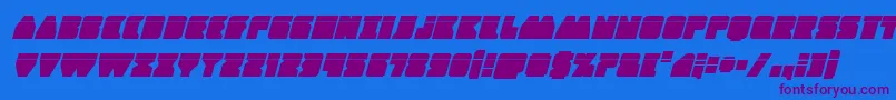 Contourofdutylaserital Font – Purple Fonts on Blue Background