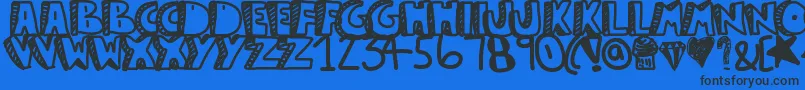 フォントGuestservice – 黒い文字の青い背景