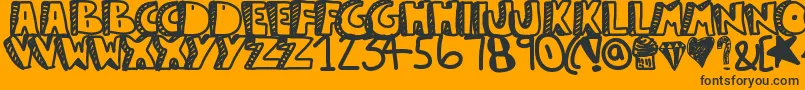 Guestservice Font – Black Fonts on Orange Background