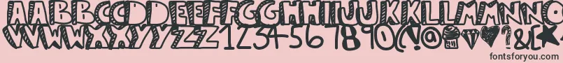 フォントGuestservice – ピンクの背景に黒い文字