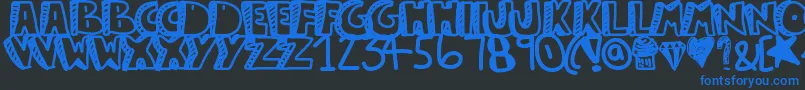 Guestservice Font – Blue Fonts on Black Background
