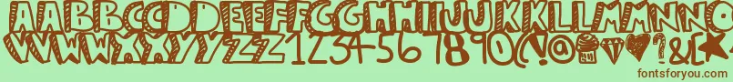 Guestservice Font – Brown Fonts on Green Background