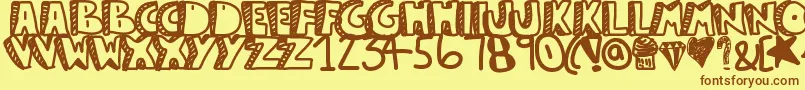 Guestservice Font – Brown Fonts on Yellow Background