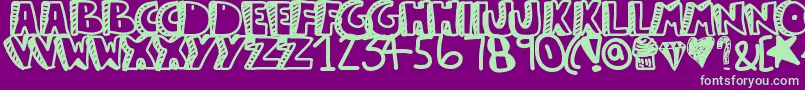 Guestservice Font – Green Fonts on Purple Background