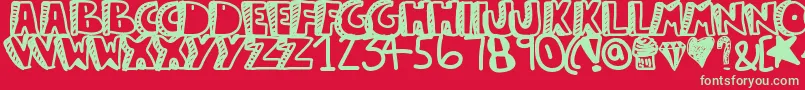 Guestservice Font – Green Fonts on Red Background