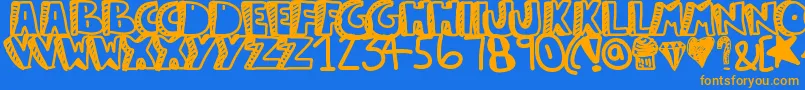 Шрифт Guestservice – оранжевые шрифты на синем фоне