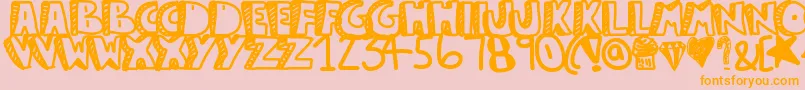 Guestservice Font – Orange Fonts on Pink Background