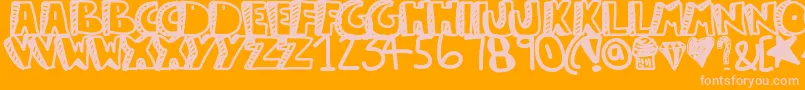 Шрифт Guestservice – розовые шрифты на оранжевом фоне