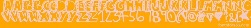 Guestservice Font – Pink Fonts on Orange Background