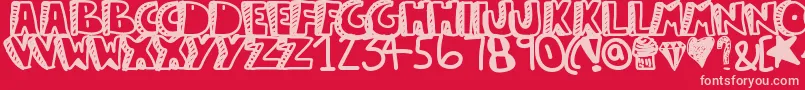 Шрифт Guestservice – розовые шрифты на красном фоне
