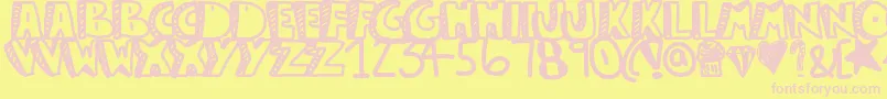 Guestservice Font – Pink Fonts on Yellow Background