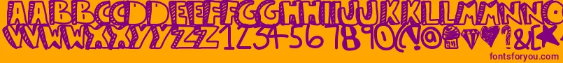 Guestservice Font – Purple Fonts on Orange Background